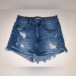 KanCan Blue Distressed Jean Shorts
